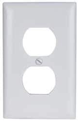 Pass & Seymour - 1 Gang, 4-11/16 Inch Long x 2-15/16 Inch Wide, Standard Outlet Wall Plate - Duplex Outlet, White, Nylon - Americas Industrial Supply