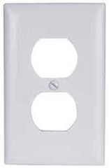 Pass & Seymour - 1 Gang, 4-11/16 Inch Long x 2-15/16 Inch Wide, Standard Outlet Wall Plate - Duplex Outlet, White, Nylon - Americas Industrial Supply