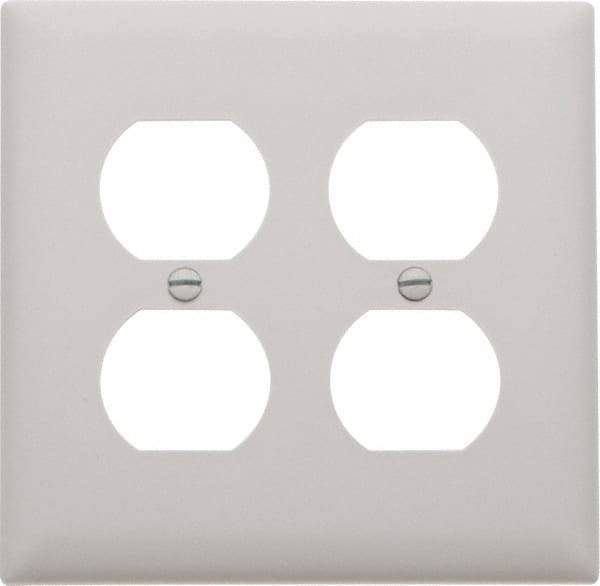 Pass & Seymour - 2 Gang, 4-11/16 Inch Long x 2-15/16 Inch Wide, Standard Outlet Wall Plate - Duplex Outlet, White, Nylon - Americas Industrial Supply