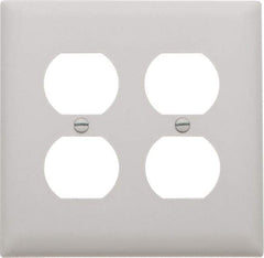 Pass & Seymour - 2 Gang, 4-11/16 Inch Long x 2-15/16 Inch Wide, Standard Outlet Wall Plate - Duplex Outlet, White, Nylon - Americas Industrial Supply