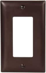 Pass & Seymour - 1 Gang, 4-11/16 Inch Long x 2-15/16 Inch Wide, Standard Switch Plate - Decorator Switch, Brown, Nylon - Americas Industrial Supply