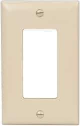 Pass & Seymour - 1 Gang, 4-11/16 Inch Long x 2-15/16 Inch Wide, Standard Switch Plate - Decorator Switch, Ivory, Nylon - Americas Industrial Supply