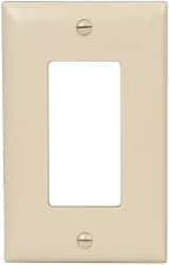 Pass & Seymour - 1 Gang, 4-11/16 Inch Long x 2-15/16 Inch Wide, Standard Switch Plate - Decorator Switch, Ivory, Nylon - Americas Industrial Supply