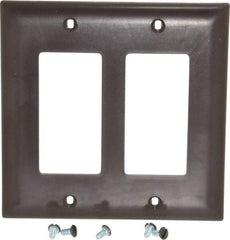 Pass & Seymour - 2 Gang, 4-3/4 Inch Long x 4-11/16 Inch Wide, Standard Switch Plate - Decorator Switch, Brown, Nylon - Americas Industrial Supply