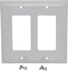 Pass & Seymour - 2 Gang, 4-3/4 Inch Long x 4-11/16 Inch Wide, Standard Switch Plate - Decorator Switch, White, Nylon - Americas Industrial Supply