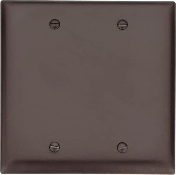 Pass & Seymour - 2 Gang, 4-3/4 Inch Long x 4-11/16 Inch Wide, Standard Blank Wall Plate - Blank, Brown, Nylon - Americas Industrial Supply