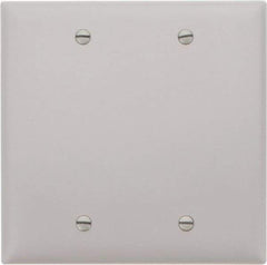 Pass & Seymour - 2 Gang, 4-3/4 Inch Long x 4-11/16 Inch Wide, Standard Blank Wall Plate - Blank, Gray, Nylon - Americas Industrial Supply