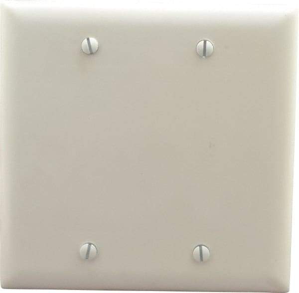 Pass & Seymour - 2 Gang, 4-3/4 Inch Long x 4-11/16 Inch Wide, Standard Blank Wall Plate - Blank, White, Nylon - Americas Industrial Supply