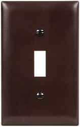 Pass & Seymour - 1 Gang, 4-11/16 Inch Long x 2-15/16 Inch Wide, Standard Switch Plate - Toggle Switch, Brown, Nylon - Americas Industrial Supply