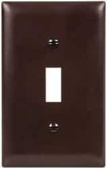 Pass & Seymour - 1 Gang, 4-11/16 Inch Long x 2-15/16 Inch Wide, Standard Switch Plate - Toggle Switch, Brown, Nylon - Americas Industrial Supply