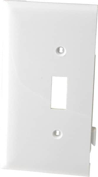 Pass & Seymour - 1 Gang, 4.9062 Inch Long x 2.4687 Inch Wide, Sectional Switch Plate - Toggle Switch End Panel, White, Nylon - Americas Industrial Supply