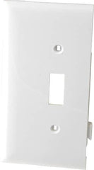 Pass & Seymour - 1 Gang, 4.9062 Inch Long x 2.4687 Inch Wide, Sectional Switch Plate - Toggle Switch End Panel, White, Nylon - Americas Industrial Supply