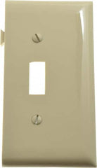 Pass & Seymour - 1 Gang, 4.9062 Inch Long x 2.4687 Inch Wide, Sectional Switch Plate - Toggle Switch End Panel, Ivory, Nylon - Americas Industrial Supply