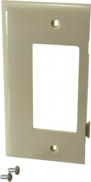 Pass & Seymour - 1 Gang, 4.9062 Inch Long x 2.4687 Inch Wide, Sectional Switch Plate - Decorator Switch End Panel, Ivory, Nylon - Americas Industrial Supply