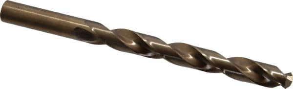 Interstate - 27/64" 135° Cobalt Jobber Drill - Bright Finish, Right Hand Cut, Spiral Flute, 5-3/8" OAL, Split Point - Americas Industrial Supply