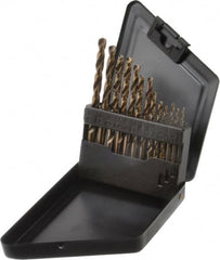 Interstate - 1/16 to 1/4", 135° Point, Bright Finish, Cobalt Jobber Length Drill Bit Set - Americas Industrial Supply