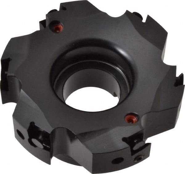 Kennametal - 6 Inserts, 4" Cut Diam, 1-1/4" Arbor Diam, 0.394" Max Depth of Cut, Indexable Square-Shoulder Face Mill - 0/90° Lead Angle, 1-3/4" High, BGHX 15L5... Insert Compatibility, Through Coolant, Series Fix-Perfect - Americas Industrial Supply
