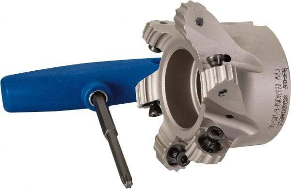 Iscar - 2.37" Cut Diam, 0.315" Max Depth, 1" Arbor Hole, 6 Inserts, RC.. 1607 Insert Style, Indexable Copy Face Mill - FRW Cutter Style, 1-3/4 High, Series MillShred - Americas Industrial Supply