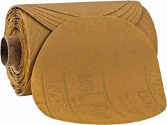 3M - 5" Diam, 360 Grit Aluminum Oxide Adhesive PSA Disc - Extra Fine Grade, Gold, A Weighted Backing, Flexible, Use with Random Orbital Sanders - Americas Industrial Supply