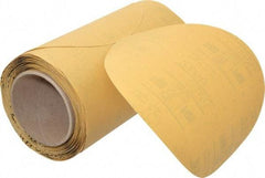 3M - 8" Diam, 400 Grit FEPA, Aluminum Oxide Adhesive PSA Disc - Extra Fine Grade, Gold, A Weighted Backing, Flexible, Use with Random Orbital Sanders - Americas Industrial Supply