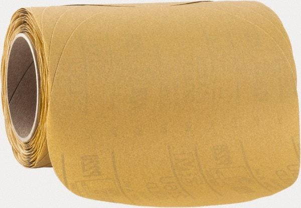 3M - 8" Diam, 220 Grit FEPA, Aluminum Oxide Adhesive PSA Disc - Very Fine Grade, Gold, A Weighted Backing, Flexible, Use with Random Orbital Sanders - Americas Industrial Supply