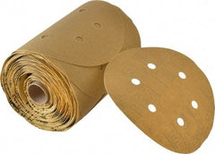 3M - 6" Diam, 100 Grit FEPA, Aluminum Oxide Adhesive PSA Disc - Fine Grade, Gold, A Weighted Backing, Flexible, Use with Random Orbital Sanders - Americas Industrial Supply