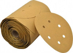 3M - 6" Diam, 80 Grit FEPA, Aluminum Oxide Adhesive PSA Disc - Medium Grade, Gold, A Weighted Backing, Flexible, Use with Random Orbital Sanders - Americas Industrial Supply