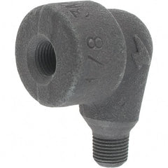 Made in USA - Size 1/8", Class 3,000, Forged Carbon Steel Black Pipe 90° Street Elbow - 3,000 psi, Threaded End Connection - Americas Industrial Supply