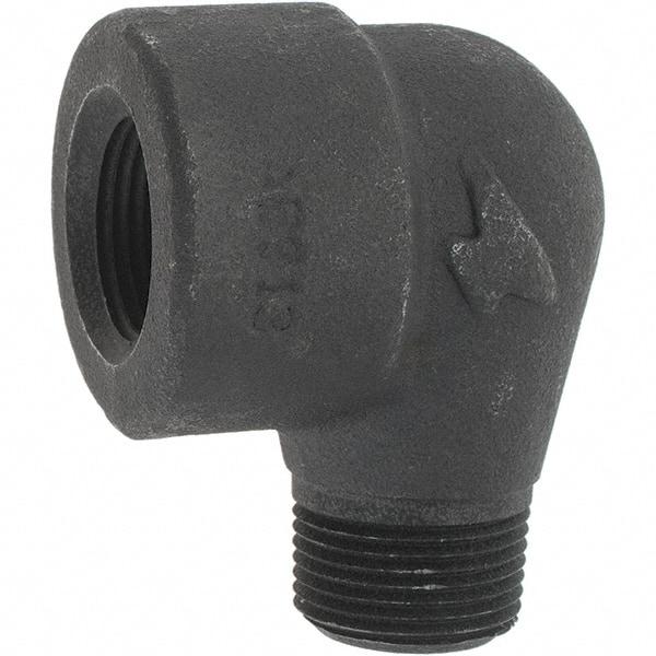 Made in USA - Size 3/4", Class 3,000, Forged Carbon Steel Black Pipe 90° Street Elbow - 3,000 psi, Threaded End Connection - Americas Industrial Supply