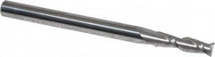 Accupro - 3.5mm, 12mm LOC, 4mm Shank Diam, 50mm OAL, 2 Flute, Solid Carbide Square End Mill - Single End, Uncoated, Spiral Flute, 40° Helix, Centercutting, Right Hand Cut, Right Hand Flute - Americas Industrial Supply