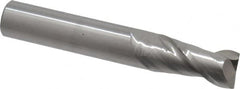 Accupro - 12mm, 25mm LOC, 12mm Shank Diam, 76mm OAL, 2 Flute, Solid Carbide Square End Mill - Single End, Uncoated, Spiral Flute, 40° Helix, Centercutting, Right Hand Cut, Right Hand Flute - Americas Industrial Supply