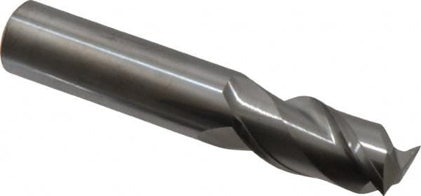 Accupro - 16mm, 32mm LOC, 16mm Shank Diam, 89mm OAL, 2 Flute, Solid Carbide Square End Mill - Single End, Uncoated, Spiral Flute, 40° Helix, Centercutting, Right Hand Cut, Right Hand Flute - Americas Industrial Supply