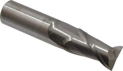 Accupro - 20mm, 38mm LOC, 20mm Shank Diam, 100mm OAL, 2 Flute, Solid Carbide Square End Mill - Single End, Uncoated, Spiral Flute, 40° Helix, Centercutting, Right Hand Cut, Right Hand Flute - Americas Industrial Supply