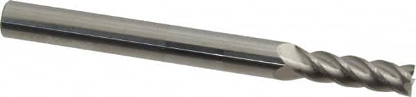 Accupro - 5mm, 16mm LOC, 6mm Shank Diam, 63mm OAL, 4 Flute, Solid Carbide Square End Mill - Single End, Uncoated, Spiral Flute, 40° Helix, Centercutting, Right Hand Cut, Right Hand Flute - Americas Industrial Supply