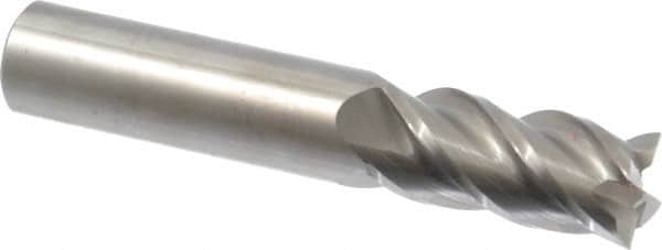 Accupro - 18mm, 38mm LOC, 18mm Shank Diam, 100mm OAL, 4 Flute, Solid Carbide Square End Mill - Single End, Uncoated, Spiral Flute, 40° Helix, Centercutting, Right Hand Cut, Right Hand Flute - Americas Industrial Supply