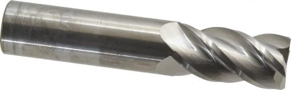 Accupro - 20mm, 38mm LOC, 20mm Shank Diam, 100mm OAL, 4 Flute, Solid Carbide Square End Mill - Single End, Uncoated, Spiral Flute, 40° Helix, Centercutting, Right Hand Cut, Right Hand Flute - Americas Industrial Supply
