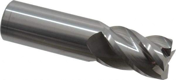 Accupro - 25mm, 38mm LOC, 25mm Shank Diam, 92mm OAL, 4 Flute, Solid Carbide Square End Mill - Single End, Uncoated, Spiral Flute, 40° Helix, Centercutting, Right Hand Cut, Right Hand Flute - Americas Industrial Supply