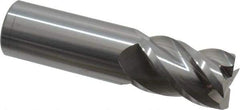 Accupro - 25mm, 38mm LOC, 25mm Shank Diam, 92mm OAL, 4 Flute, Solid Carbide Square End Mill - Single End, Uncoated, Spiral Flute, 40° Helix, Centercutting, Right Hand Cut, Right Hand Flute - Americas Industrial Supply