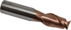 Accupro - 20mm, 38mm LOC, 20mm Shank Diam, 100mm OAL, 2 Flute, Solid Carbide Square End Mill - Single End, TiCN Finish, Spiral Flute, 40° Helix, Centercutting, Right Hand Cut, Right Hand Flute - Americas Industrial Supply
