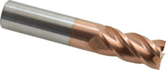 Accupro - 16mm, 32mm LOC, 16mm Shank Diam, 89mm OAL, 4 Flute, Solid Carbide Square End Mill - Single End, TiCN Finish, Spiral Flute, 40° Helix, Centercutting, Right Hand Cut, Right Hand Flute - Americas Industrial Supply