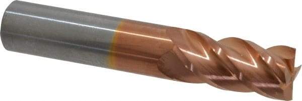 Accupro - 18mm, 38mm LOC, 18mm Shank Diam, 92mm OAL, 4 Flute, Solid Carbide Square End Mill - Single End, TiCN Finish, Spiral Flute, 40° Helix, Centercutting, Right Hand Cut, Right Hand Flute - Americas Industrial Supply