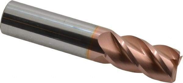 Accupro - 20mm, 38mm LOC, 20mm Shank Diam, 92mm OAL, 4 Flute, Solid Carbide Square End Mill - Single End, TiCN Finish, Spiral Flute, 40° Helix, Centercutting, Right Hand Cut, Right Hand Flute - Americas Industrial Supply