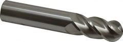 Accupro - 18mm Diam, 38mm LOC, 4 Flute Solid Carbide Ball End Mill - Uncoated, Single End, 100mm OAL, 18mm Shank Diam, Spiral Flute - Americas Industrial Supply