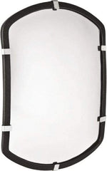 PRO-SAFE - Indoor Rectangular Convex Safety, Traffic & Inspection Mirrors - Acrylic Lens, Laminated Hardboard Backing, 16" High, 20' Max Covered Distance - Americas Industrial Supply