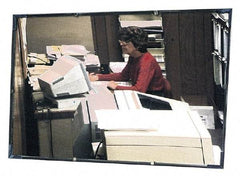 PRO-SAFE - Indoor/Outdoor Rectangular Flat Safety, Traffic & Inspection Mirrors - Acrylic Lens, Laminated Hardboard Backing, 12" High - Americas Industrial Supply