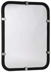 PRO-SAFE - Indoor/Outdoor Rectangular Flat Safety, Traffic & Inspection Mirrors - Acrylic Lens, Laminated Hardboard Backing, 12" High - Americas Industrial Supply