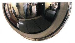 PRO-SAFE - Indoor Half Dome Dome Safety, Traffic & Inspection Mirrors - Polycarbonate Lens, 18" Diam, 20' Max Covered Distance - Americas Industrial Supply