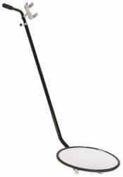 PRO-SAFE - Indoor Round Portable Inspection Safety, Traffic & Inspection Mirrors - Glass Lens, Steel Backing, 11" Diam x 36-60" High - Americas Industrial Supply