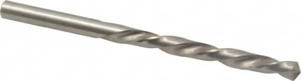 Made in USA - Letter E (1/4) 118° High Speed Steel Jobber Drill - Bright Finish, Left Hand Cut, Spiral Flute, Straight Shank, 4" OAL, Standard Point - Americas Industrial Supply
