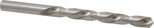 Made in USA - 3/8" 118° High Speed Steel Jobber Drill - Bright Finish, Left Hand Cut, Spiral Flute, Straight Shank, 5" OAL, Standard Point - Americas Industrial Supply